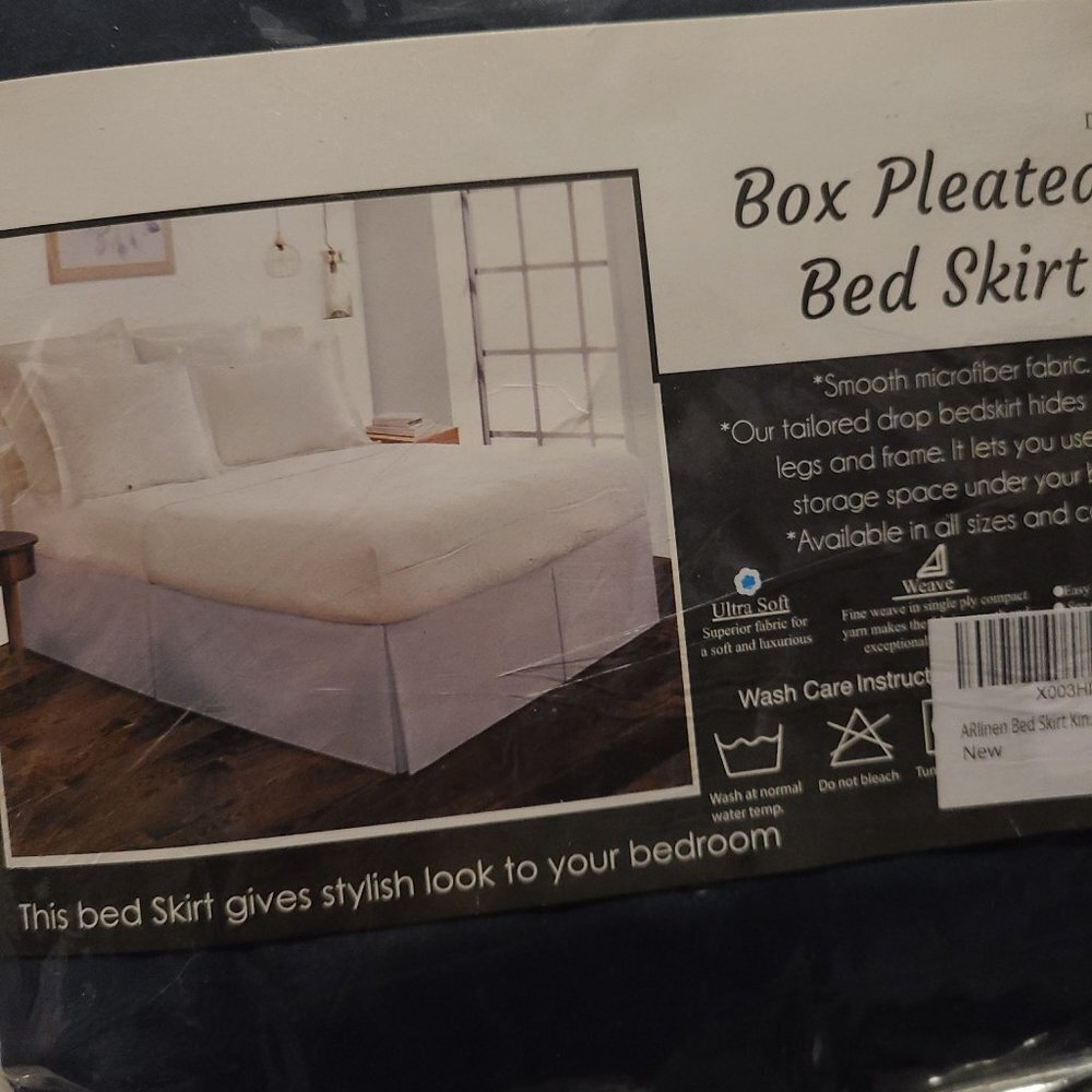 🥵 NEW Navy Blue King Bed skirt